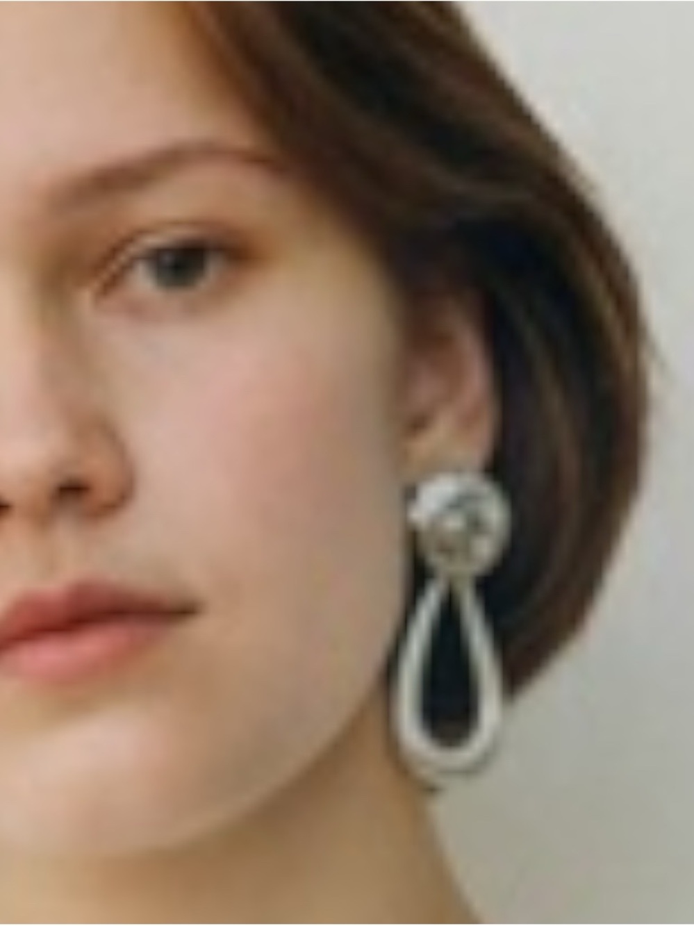 Oval Loop Suspended Earring - Picture 1 of 9